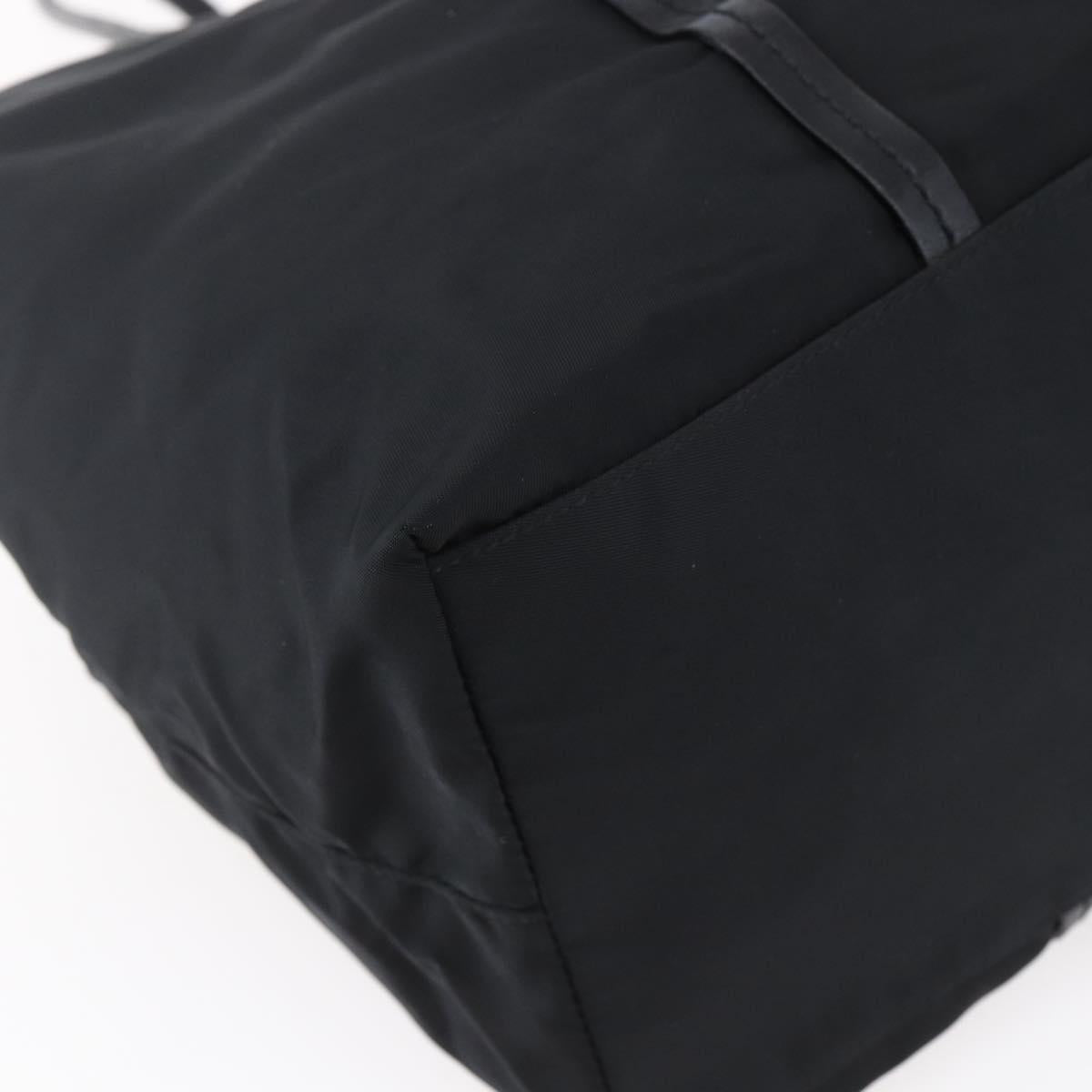 PRADA Hand Bag Nylon Black Silver Auth mr1559