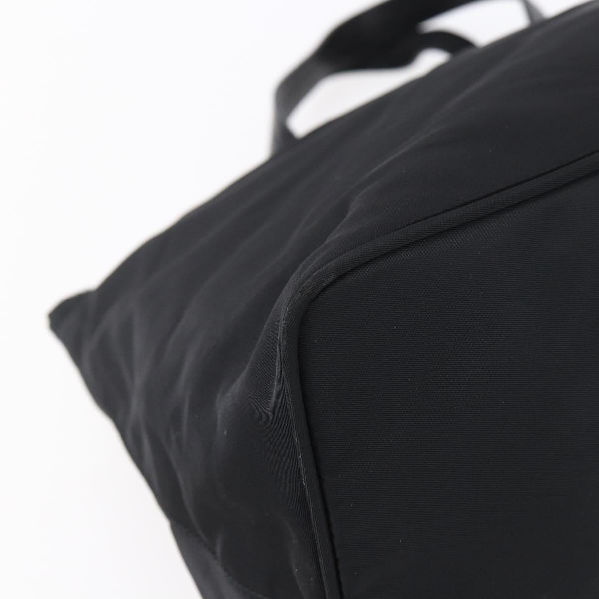 PRADA Hand Bag Nylon Black Silver Auth mr1560