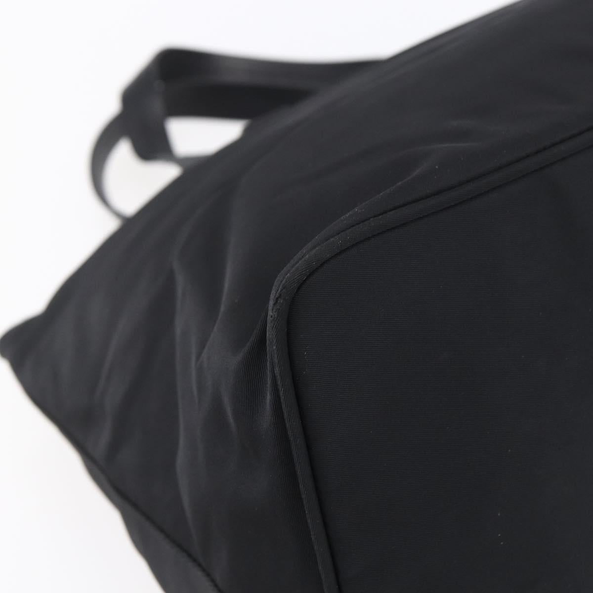 PRADA Hand Bag Nylon Black Silver Auth mr1560