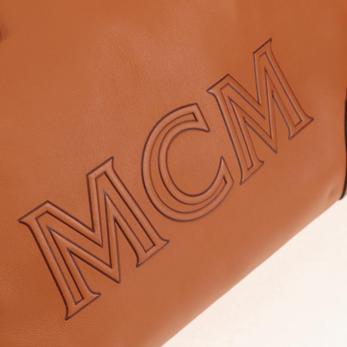 MCM Hand Bag Leather Brown Gold Auth mr1563A