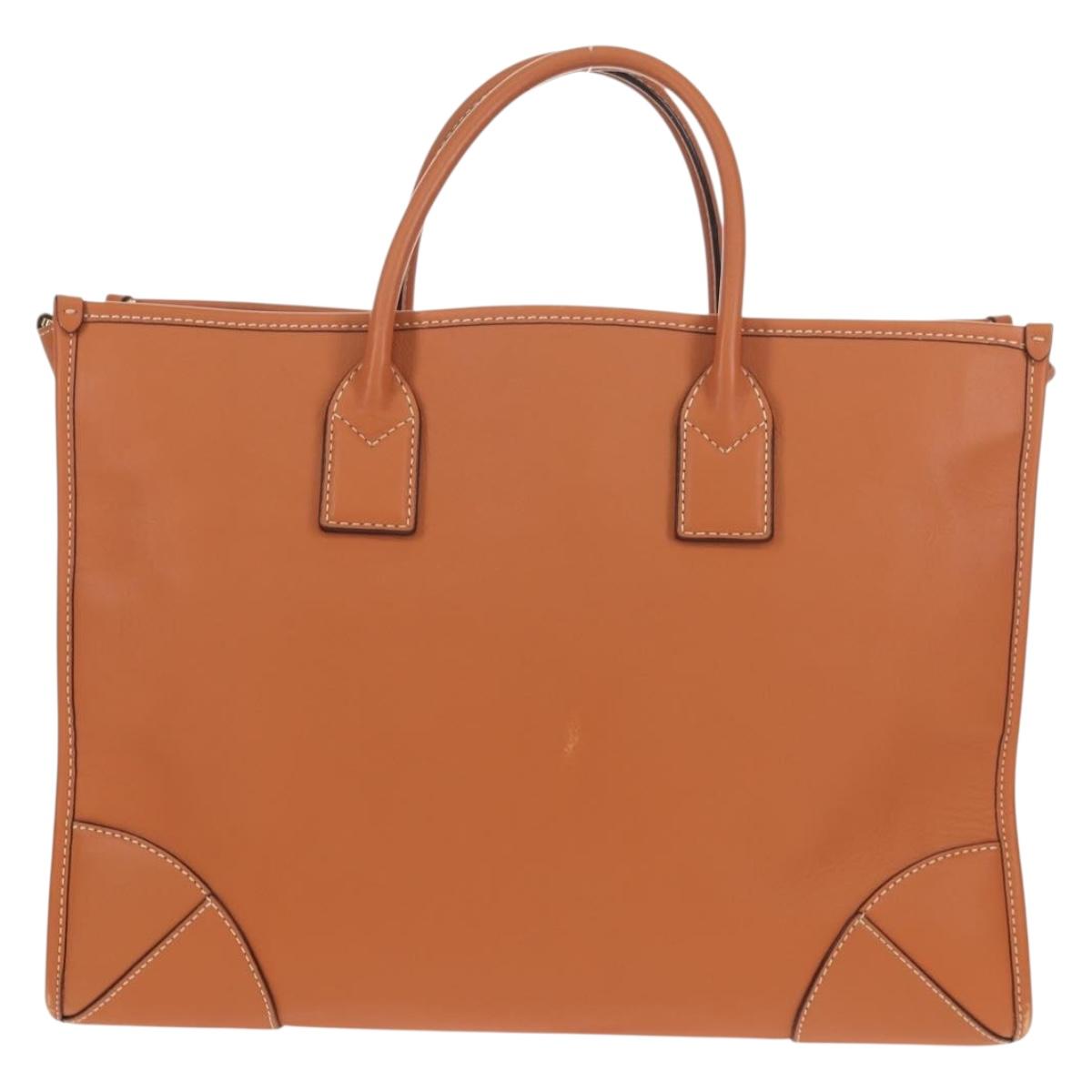 MCM Hand Bag Leather Brown Gold Auth mr1563A