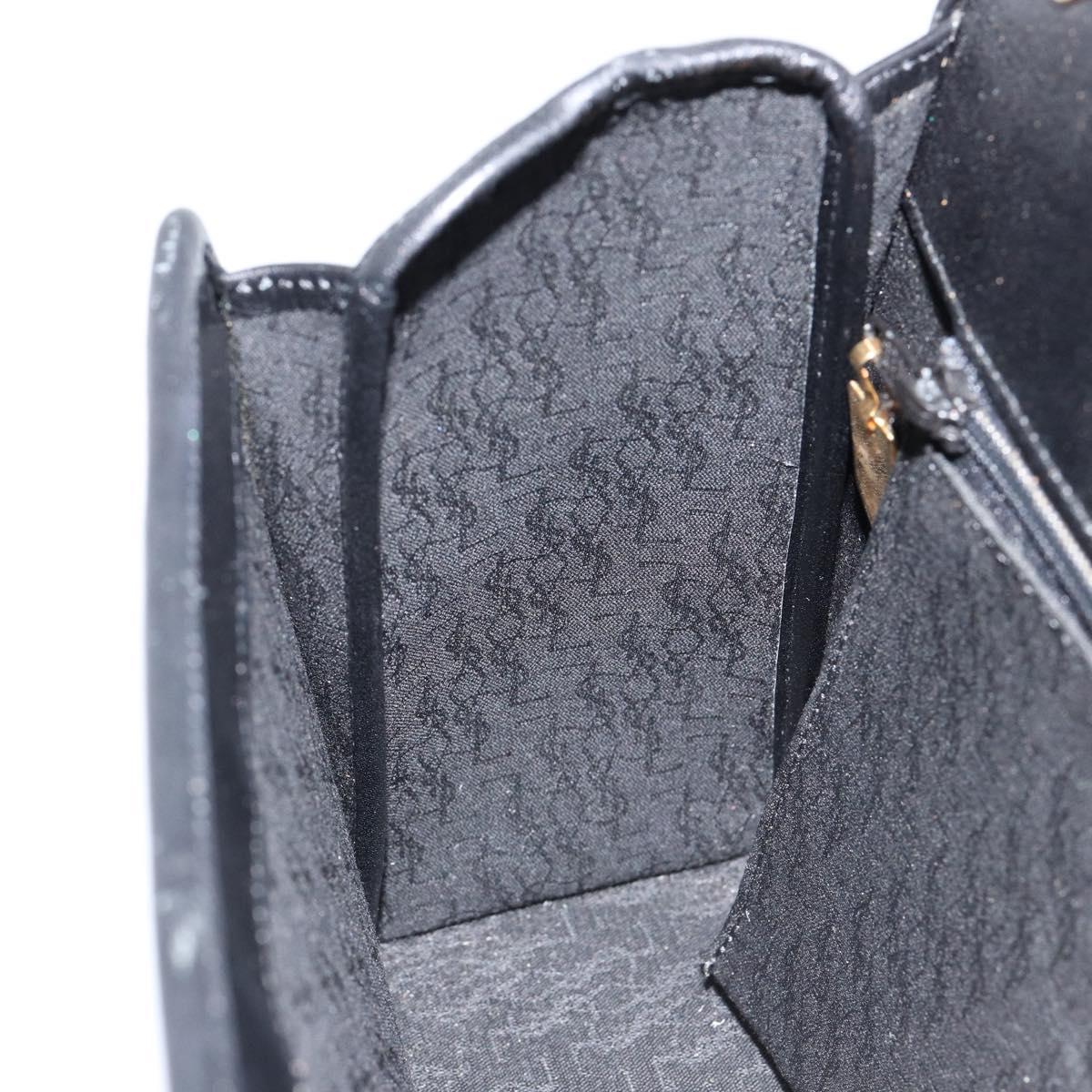 SAINT LAURENT Hand Bag Leather Black Gold Auth mr1566