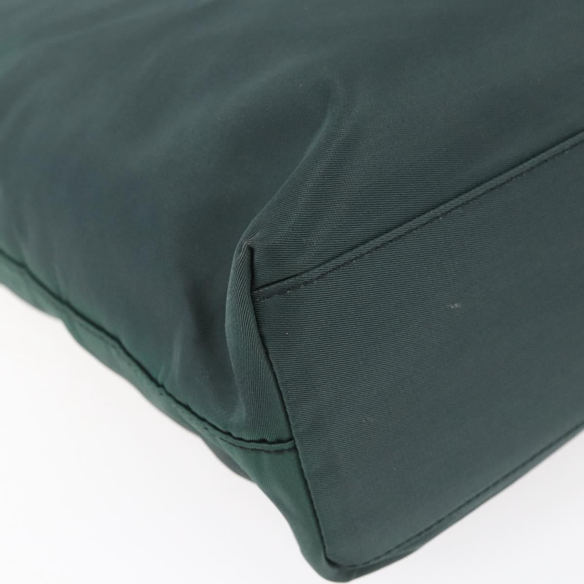 PRADA Hand Bag Nylon Green Silver Auth mr1571