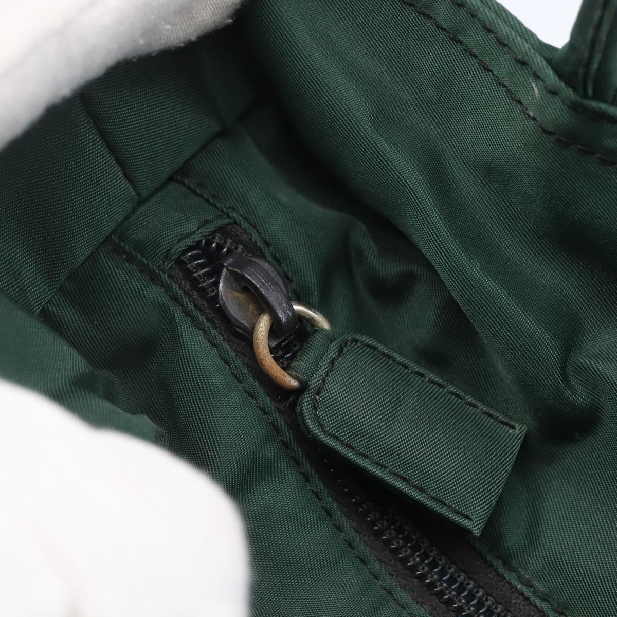 PRADA Hand Bag Nylon Green Silver Auth mr1571