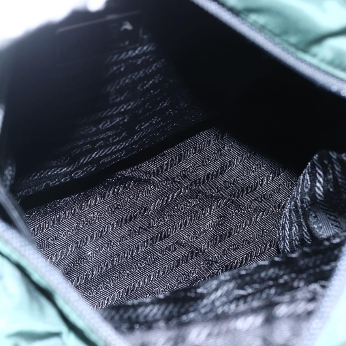 PRADA Hand Bag Nylon Green Silver Auth mr1571
