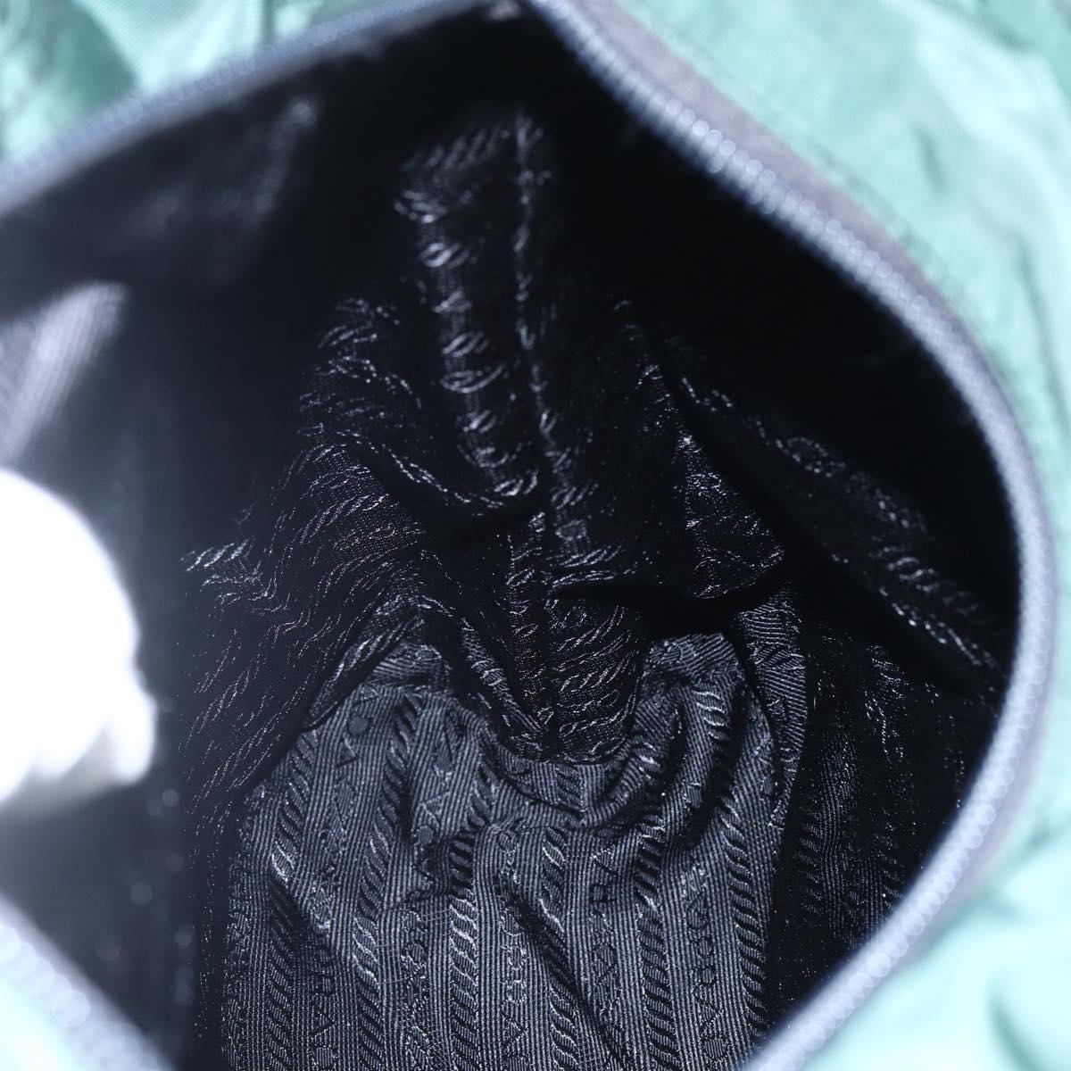 PRADA Hand Bag Nylon Green Silver Auth mr1571