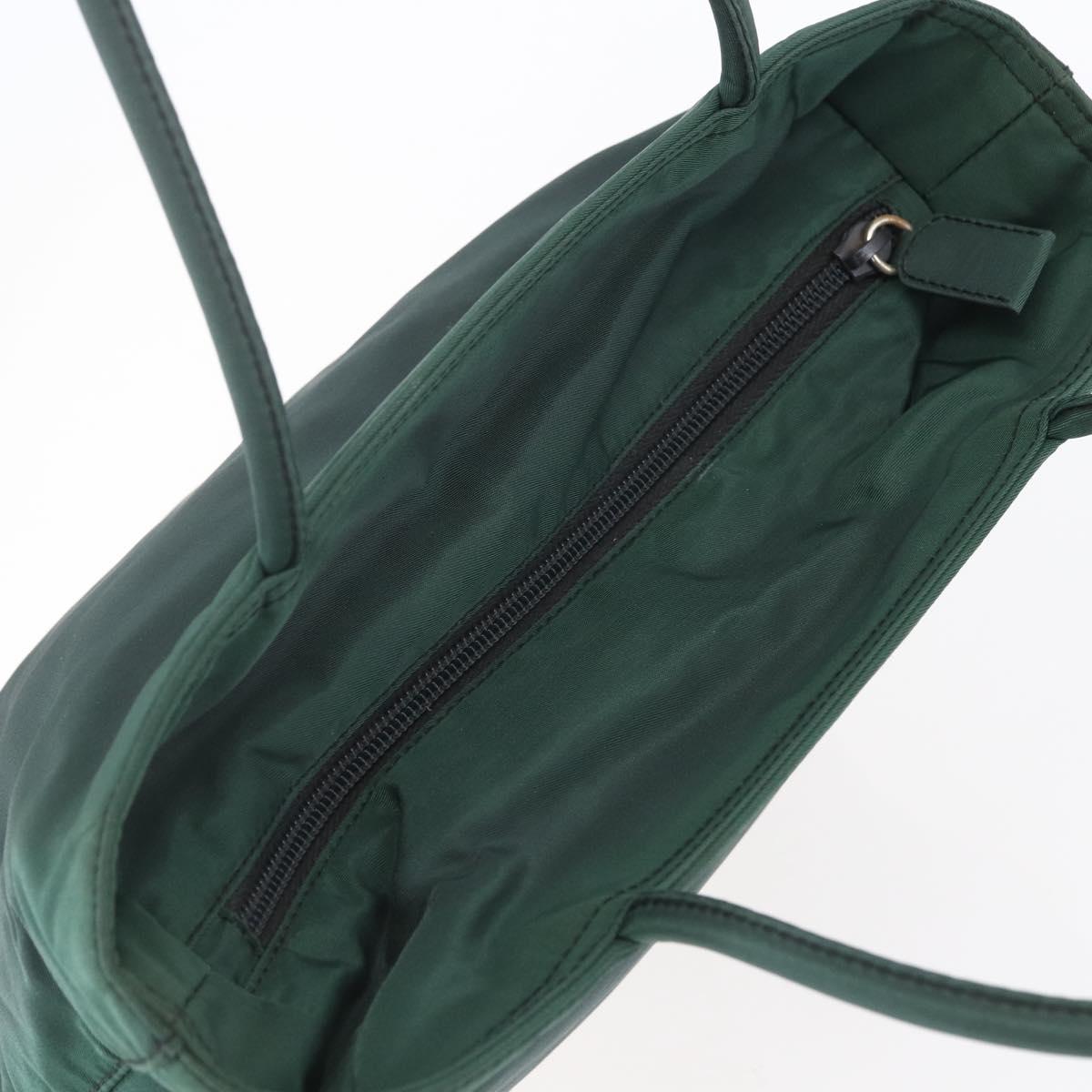 PRADA Hand Bag Nylon Green Silver Auth mr1571