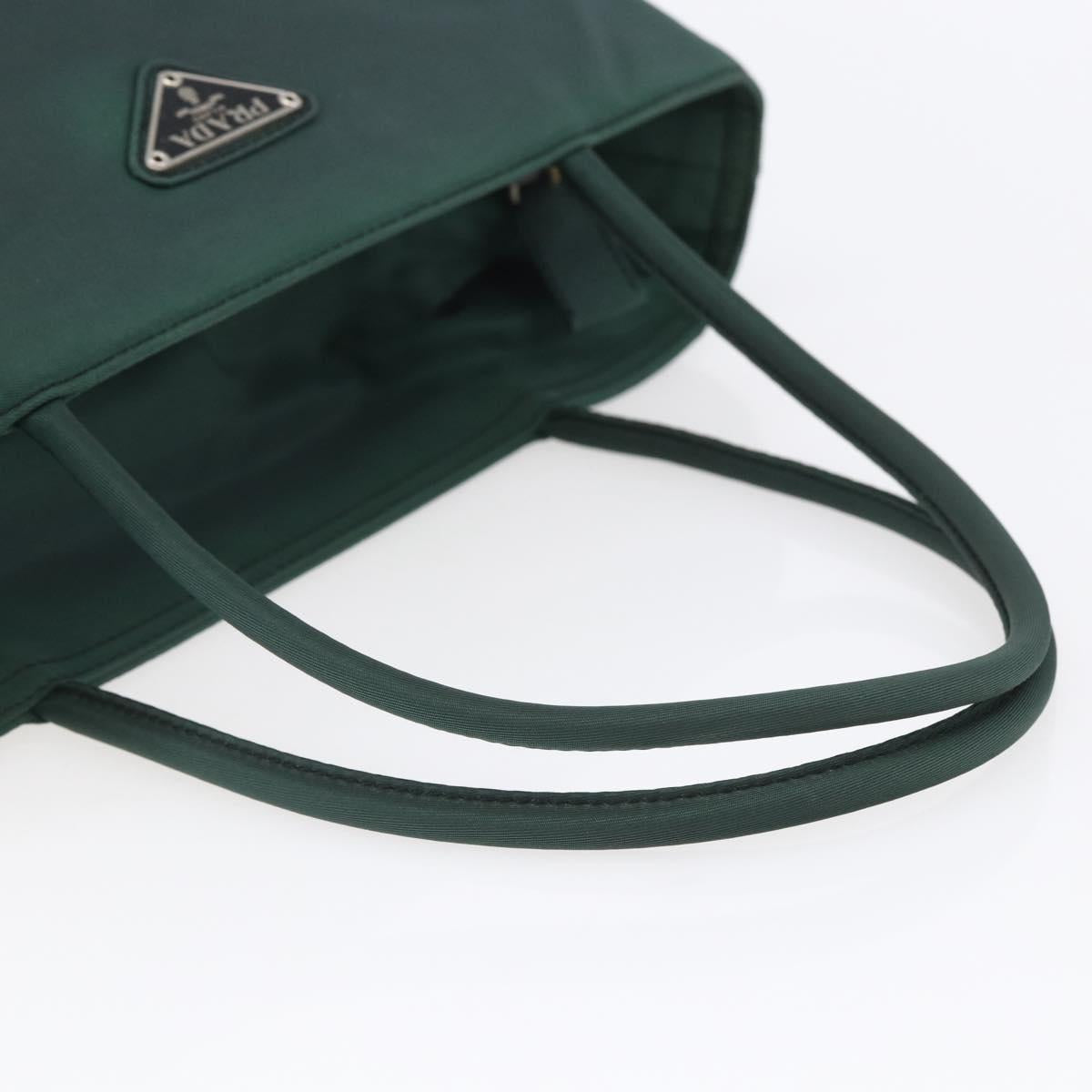 PRADA Hand Bag Nylon Green Silver Auth mr1571