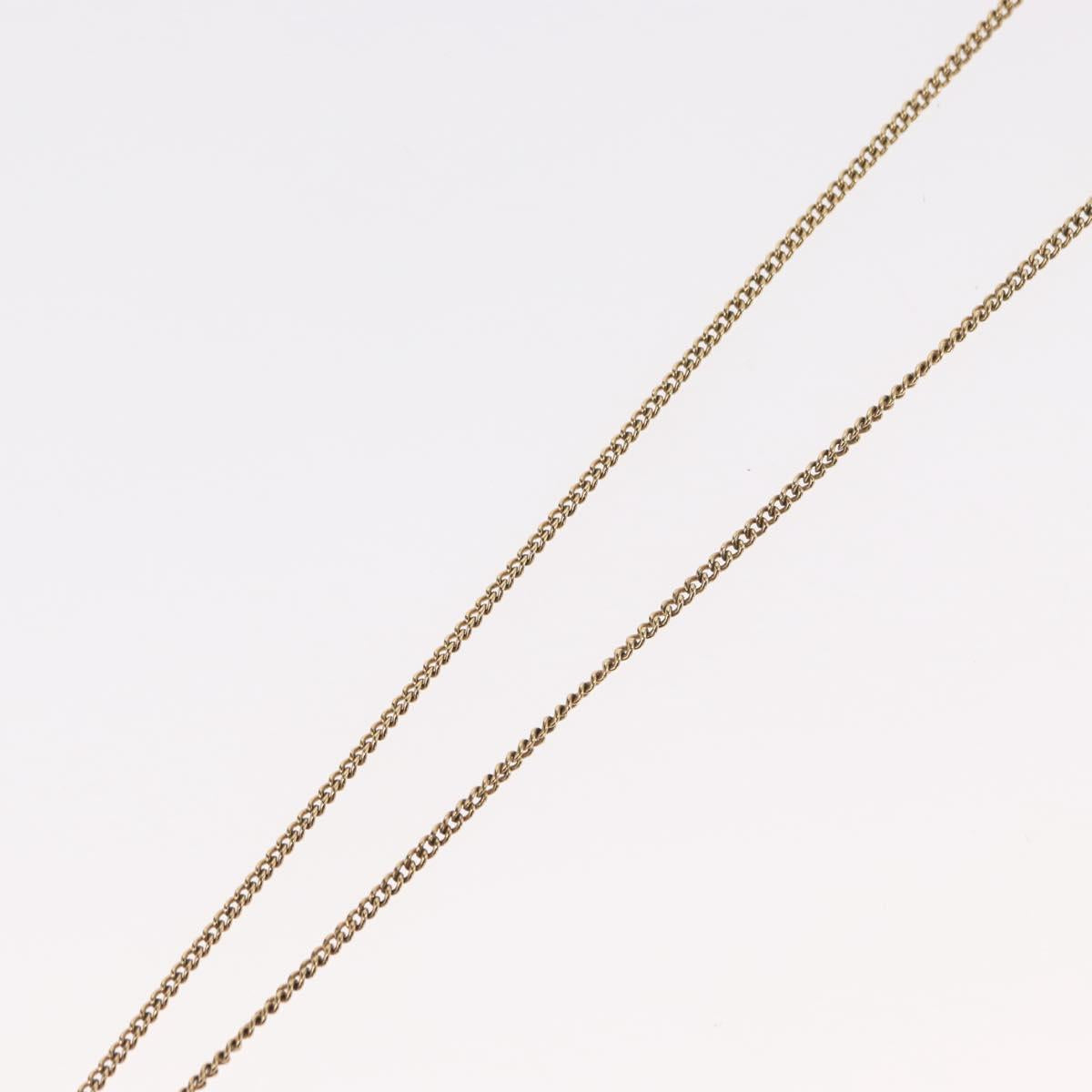 CHANEL COCO Mark Reversible Necklace Metal Gold Tone CC Auth mr1576