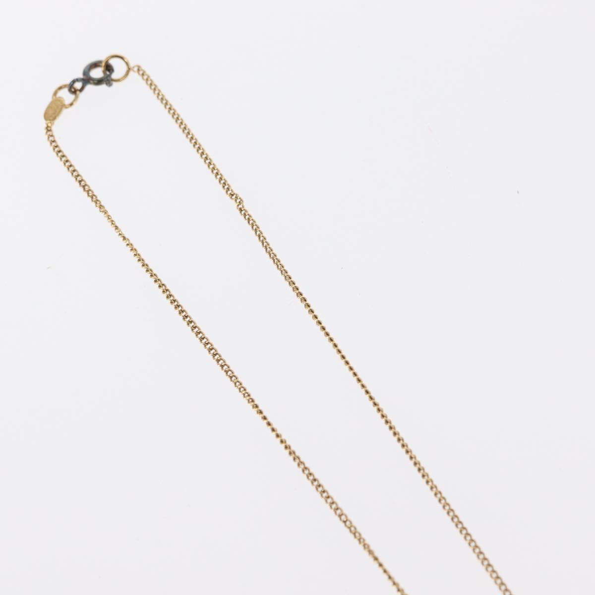 CHANEL COCO Mark Reversible Necklace Metal Gold Tone CC Auth mr1576