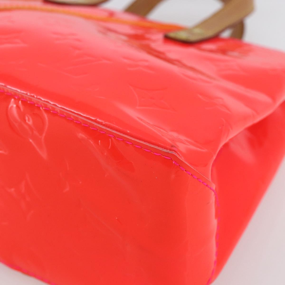 LOUIS VUITTON Monogram Vernis Fluo Reade PM Hand Bag Red M91903 LV Auth mr1578