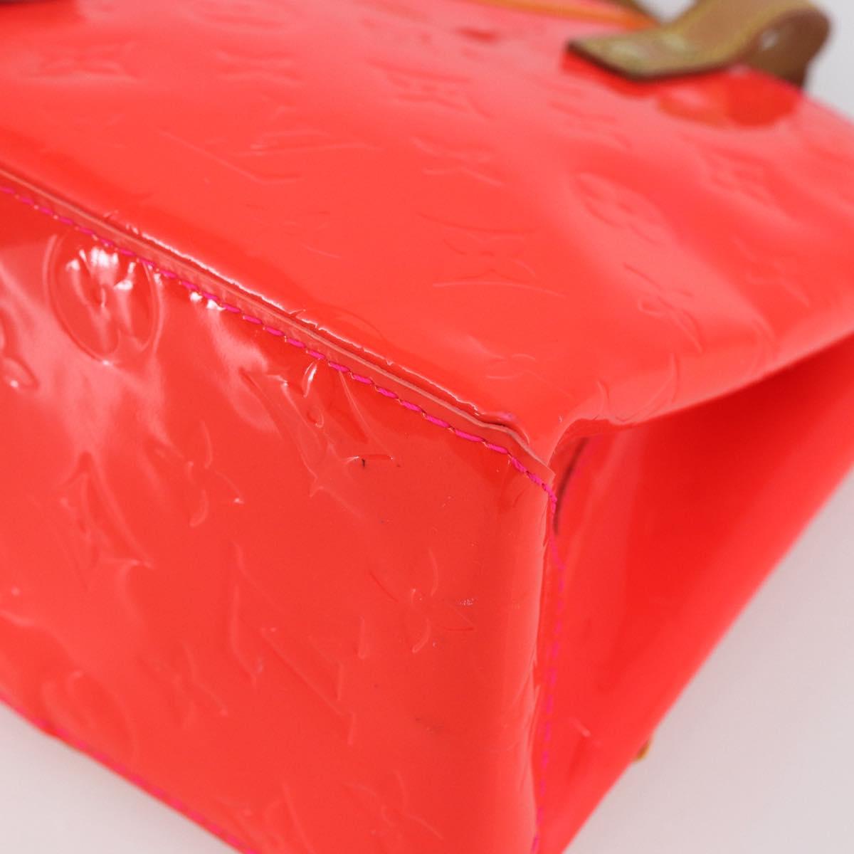 LOUIS VUITTON Monogram Vernis Fluo Reade PM Hand Bag Red M91903 LV Auth mr1578