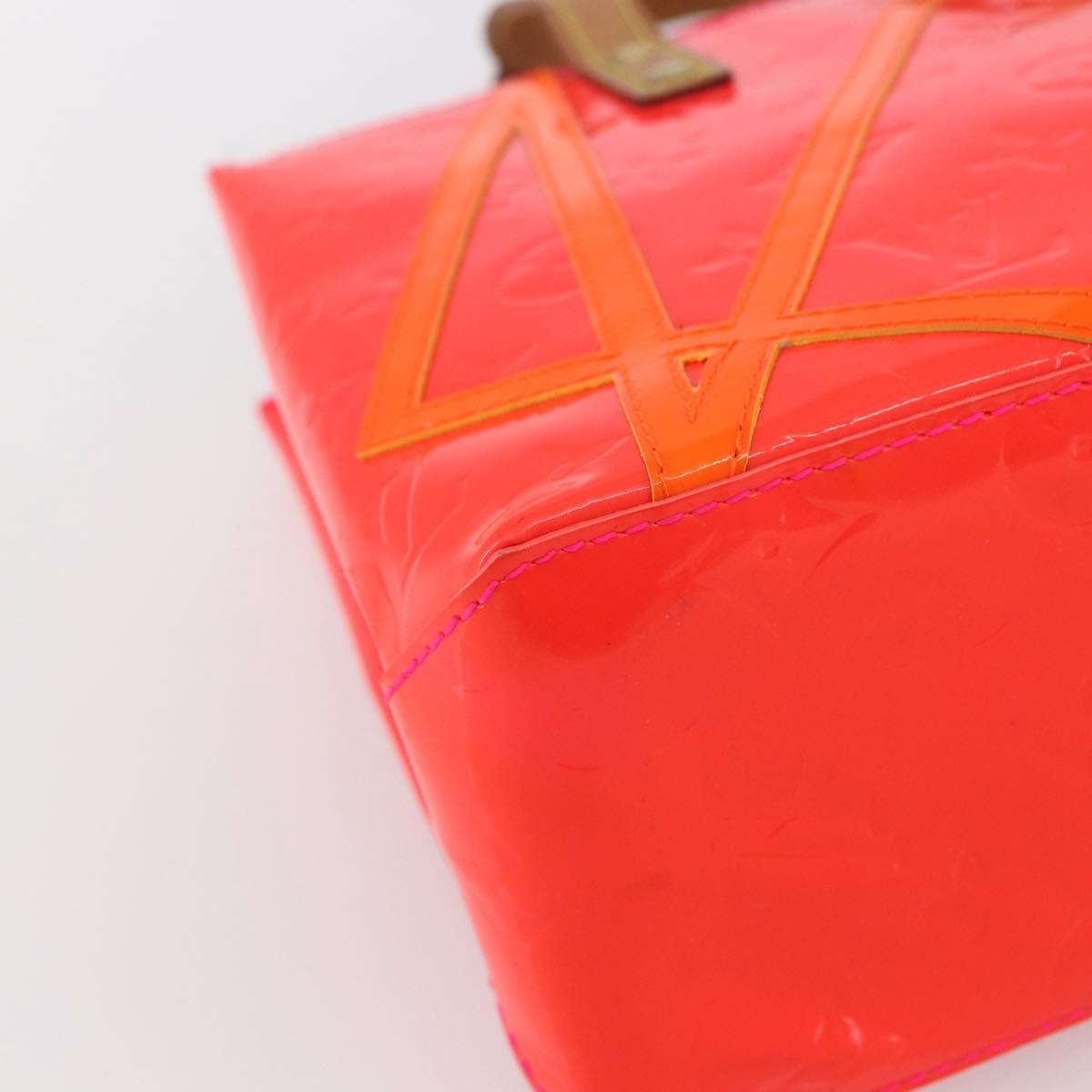 LOUIS VUITTON Monogram Vernis Fluo Reade PM Hand Bag Red M91903 LV Auth mr1578