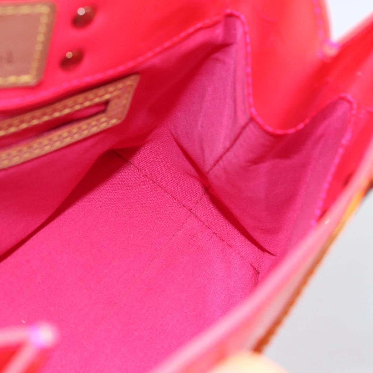 LOUIS VUITTON Monogram Vernis Fluo Reade PM Hand Bag Red M91903 LV Auth mr1578