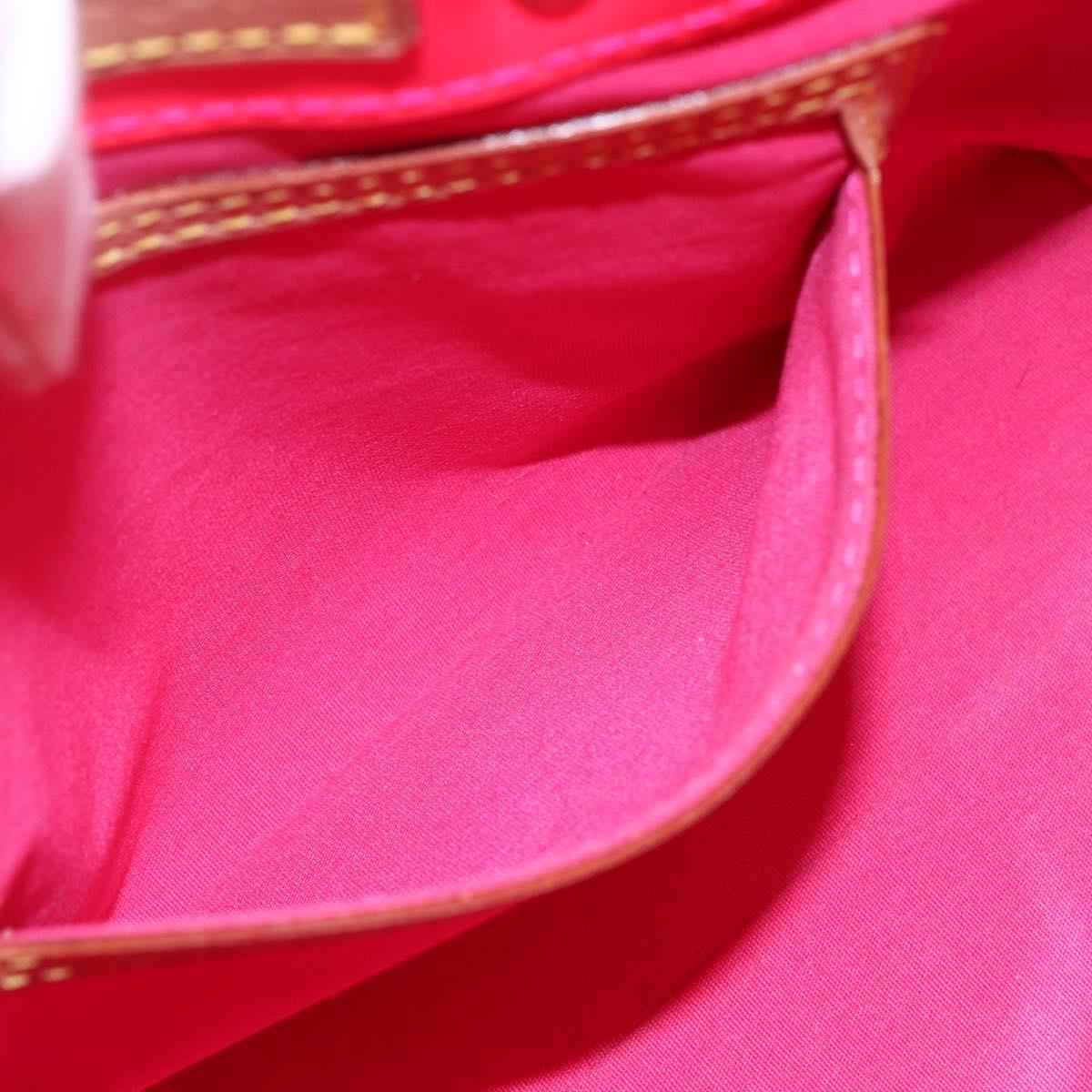 LOUIS VUITTON Monogram Vernis Fluo Reade PM Hand Bag Red M91903 LV Auth mr1578