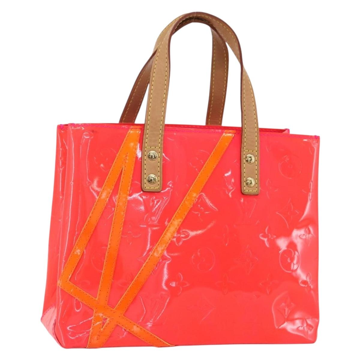 LOUIS VUITTON Monogram Vernis Fluo Reade PM Hand Bag Red M91903 LV Auth mr1578
