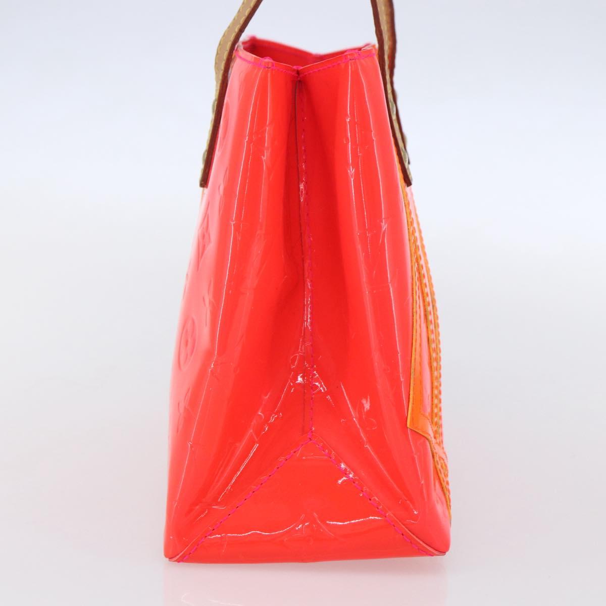 LOUIS VUITTON Monogram Vernis Fluo Reade PM Hand Bag Red M91903 LV Auth mr1578