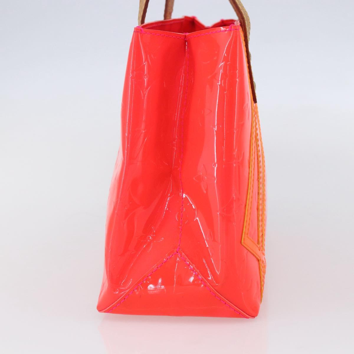 LOUIS VUITTON Monogram Vernis Fluo Reade PM Hand Bag Red M91903 LV Auth mr1578