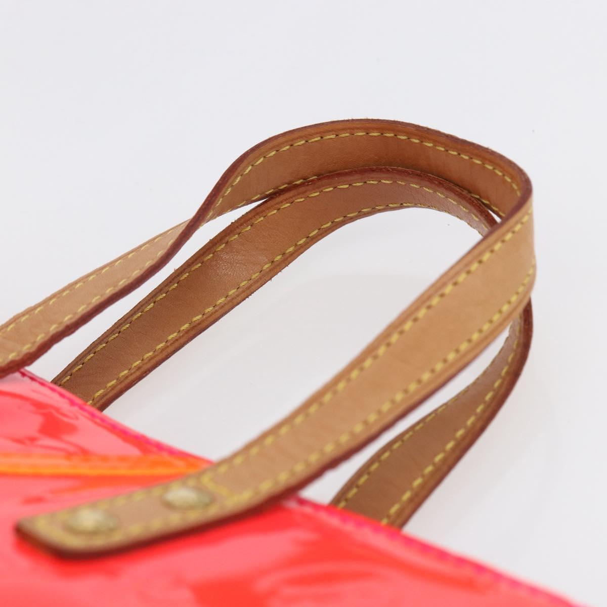 LOUIS VUITTON Monogram Vernis Fluo Reade PM Hand Bag Red M91903 LV Auth mr1578