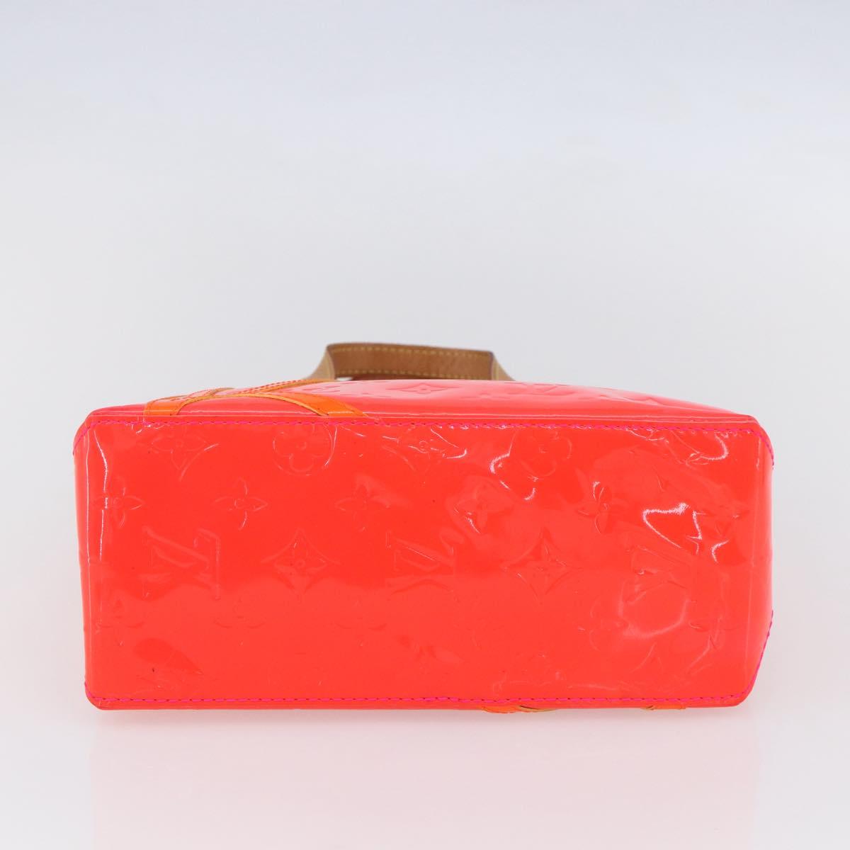 LOUIS VUITTON Monogram Vernis Fluo Reade PM Hand Bag Red M91903 LV Auth mr1578