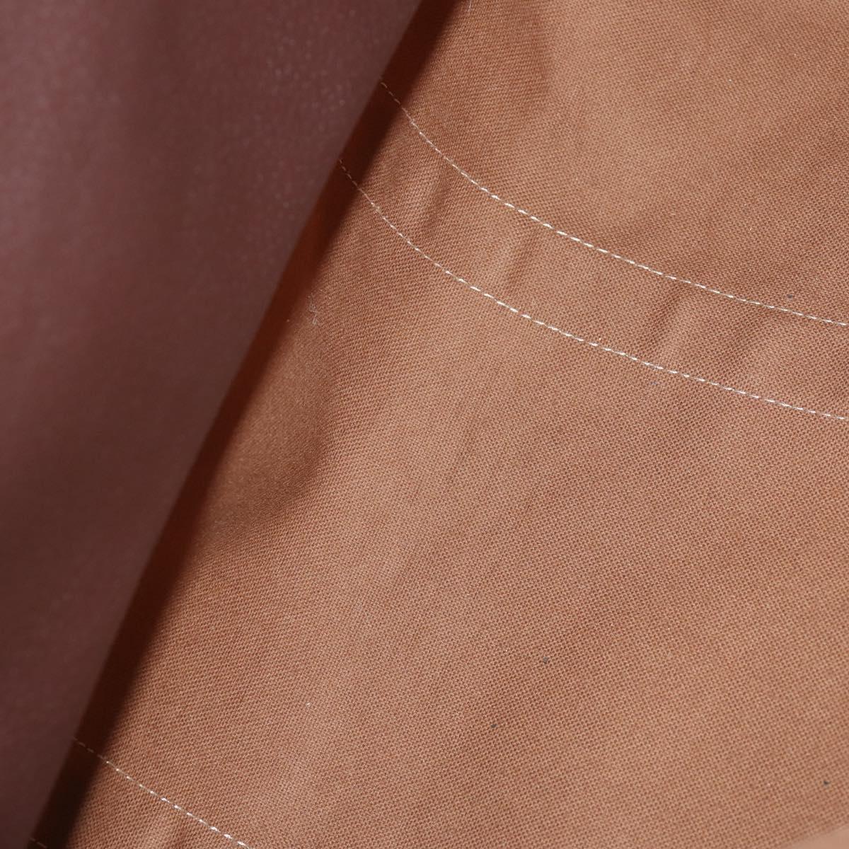 CELINE Macadam Canvas Boston Bag PVC Brown Gold Auth mr1580