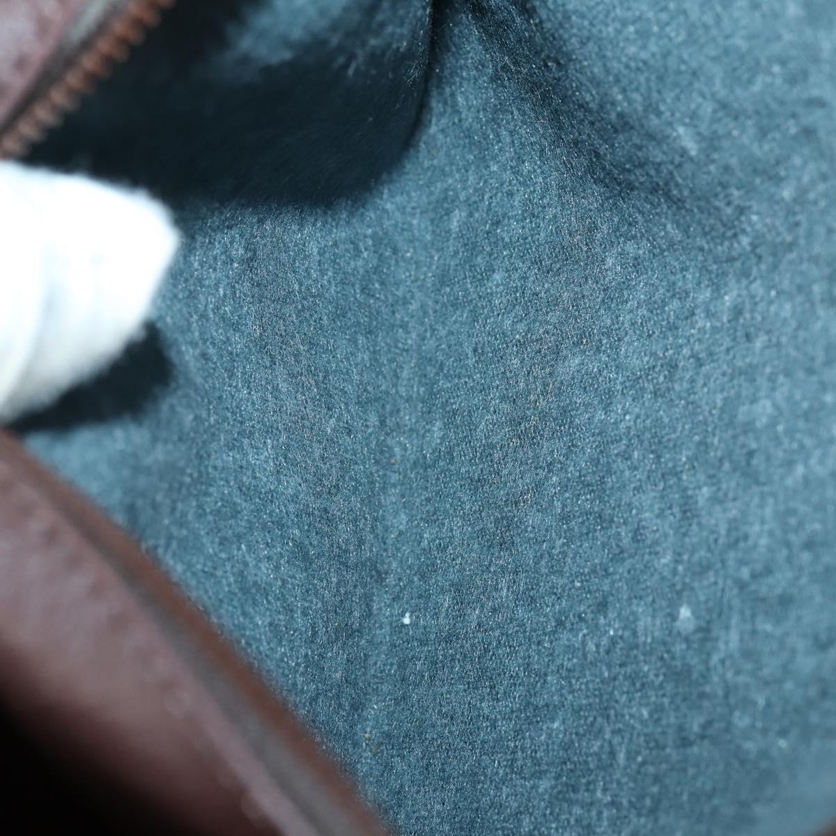 CELINE Macadam Canvas Boston Bag PVC Brown Gold Auth mr1580