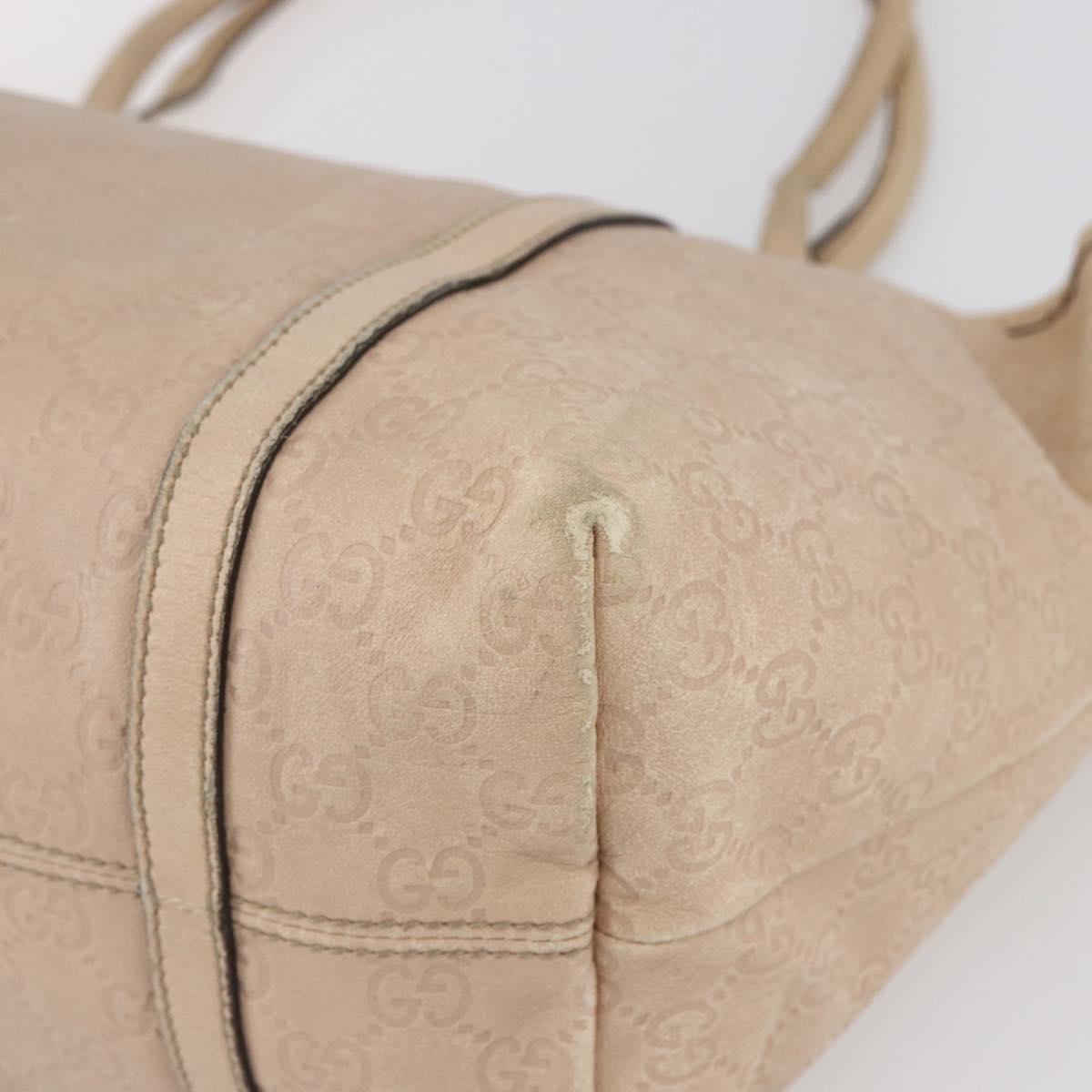GUCCI GG Canvas Guccissima Tote Bag Leather Gold Beige pink 197953 Auth mr1583