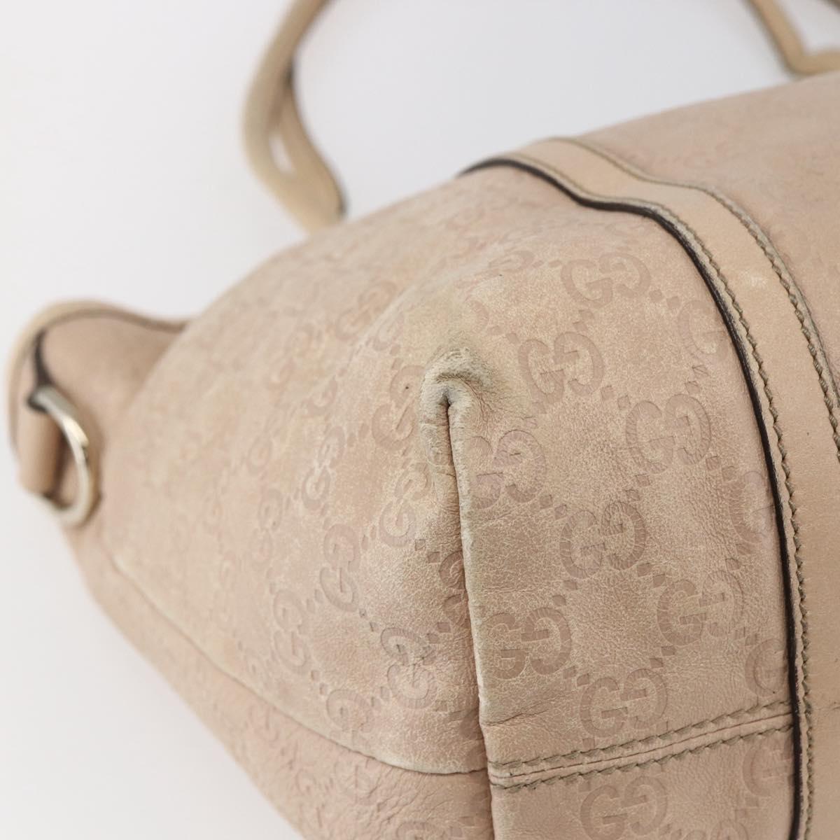 GUCCI GG Canvas Guccissima Tote Bag Leather Gold Beige pink 197953 Auth mr1583