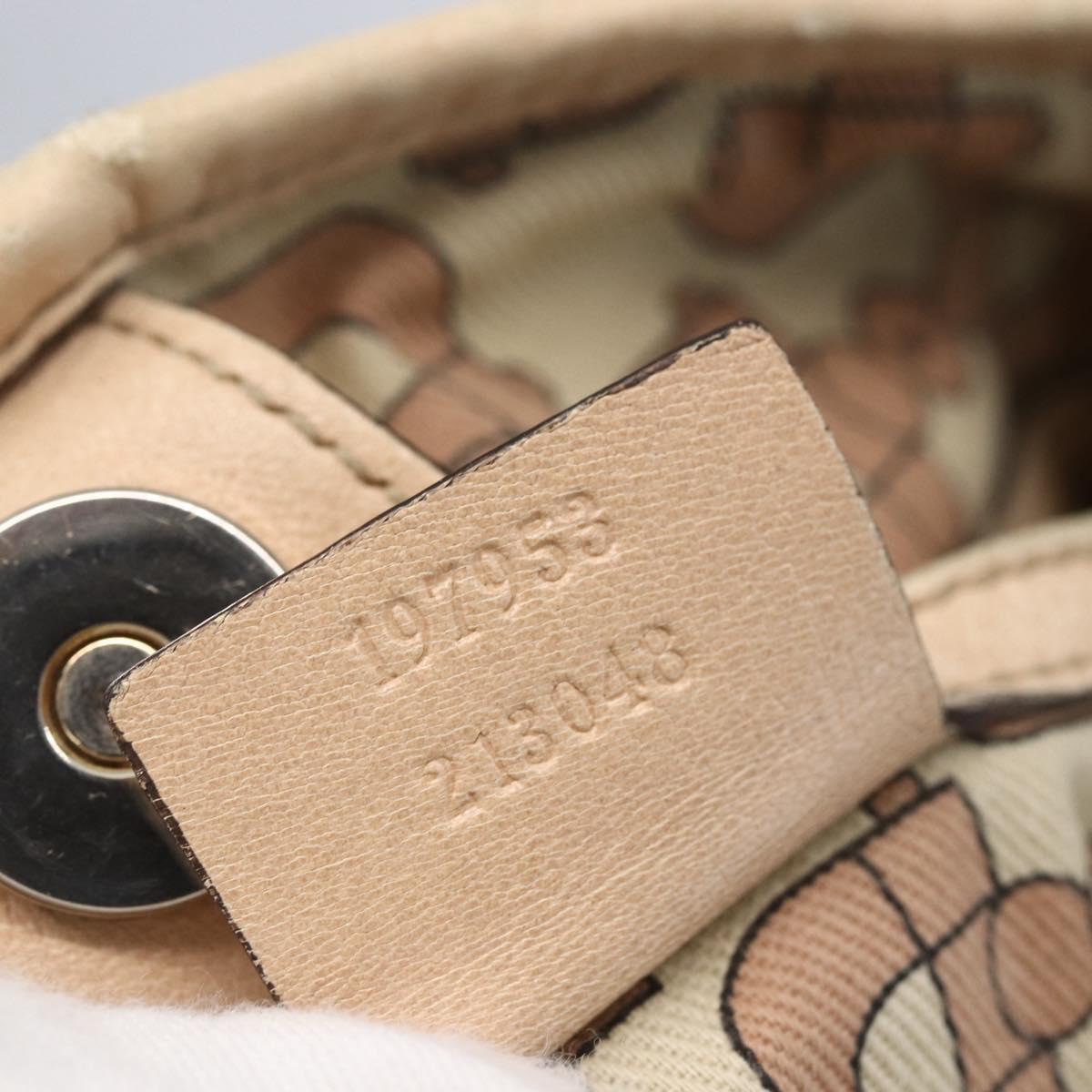 GUCCI GG Canvas Guccissima Tote Bag Leather Gold Beige pink 197953 Auth mr1583