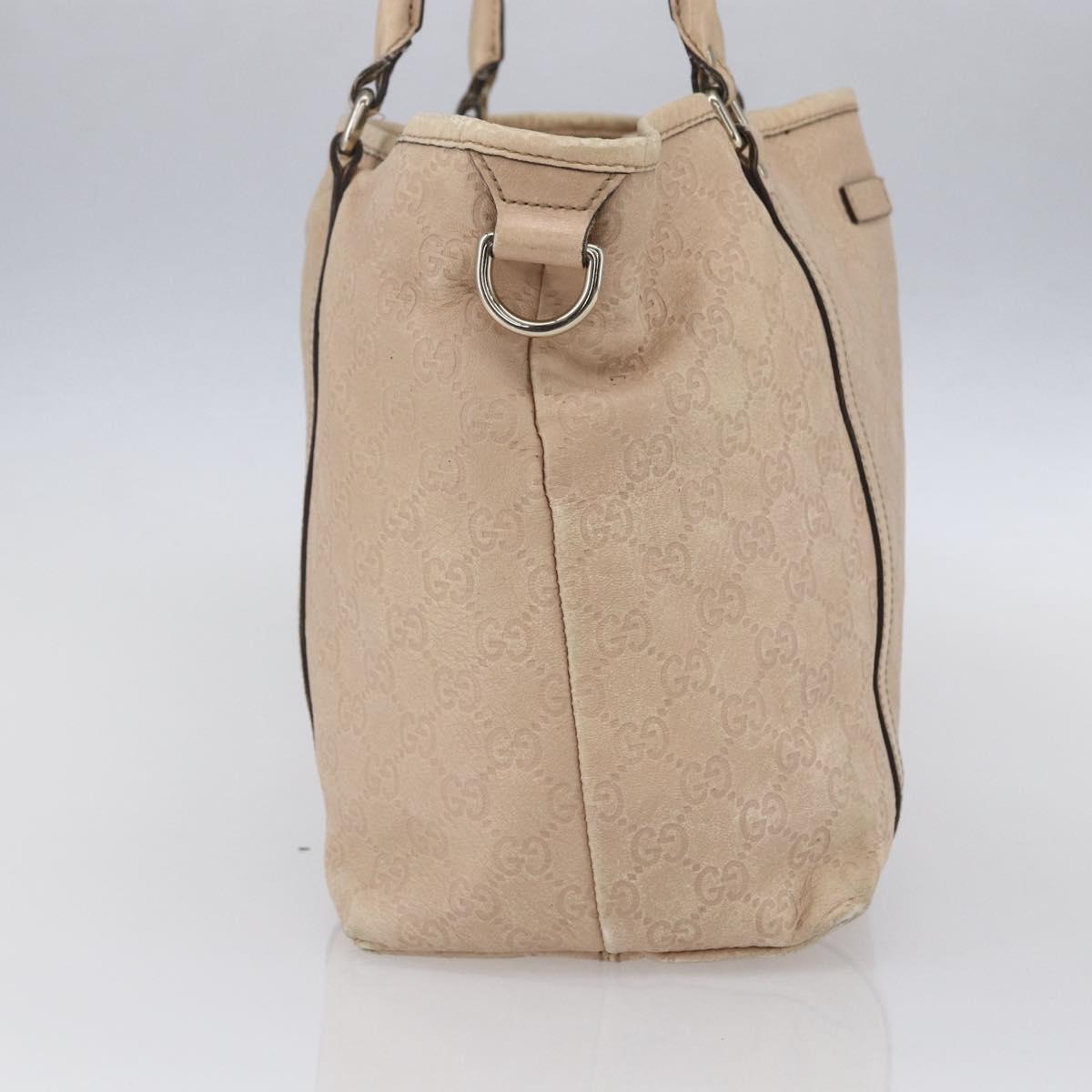 GUCCI GG Canvas Guccissima Tote Bag Leather Gold Beige pink 197953 Auth mr1583