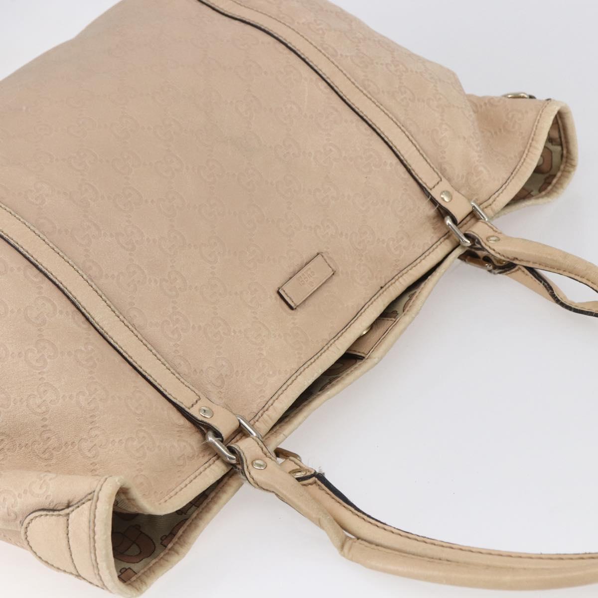 GUCCI GG Canvas Guccissima Tote Bag Leather Gold Beige pink 197953 Auth mr1583