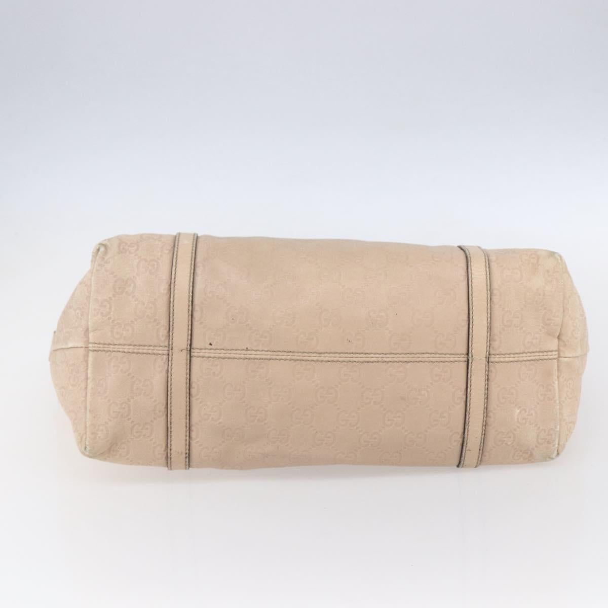 GUCCI GG Canvas Guccissima Tote Bag Leather Gold Beige pink 197953 Auth mr1583