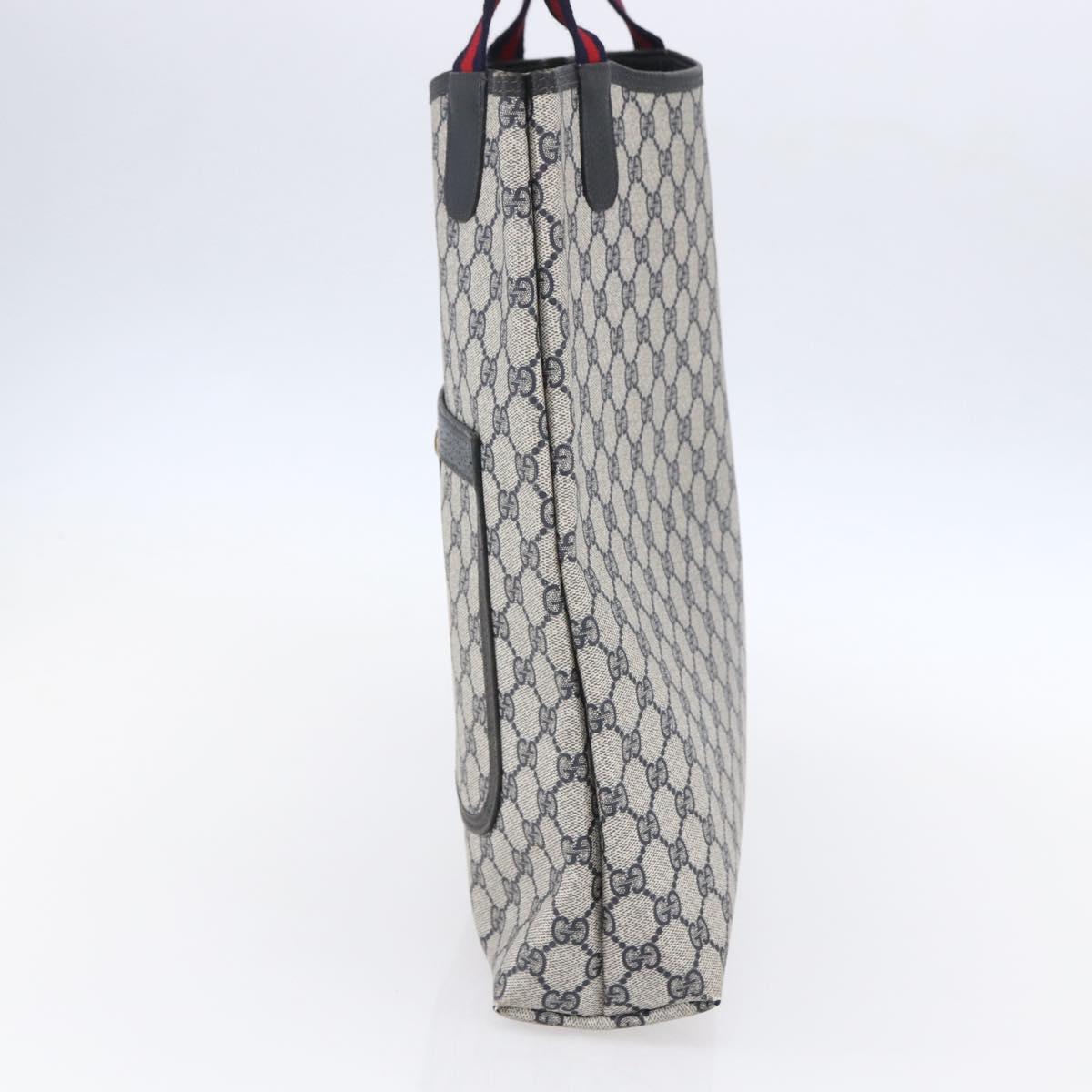 GUCCI GG Supreme Sherry Line Tote Bag PVC Navy 39 02 003 Auth mr1584