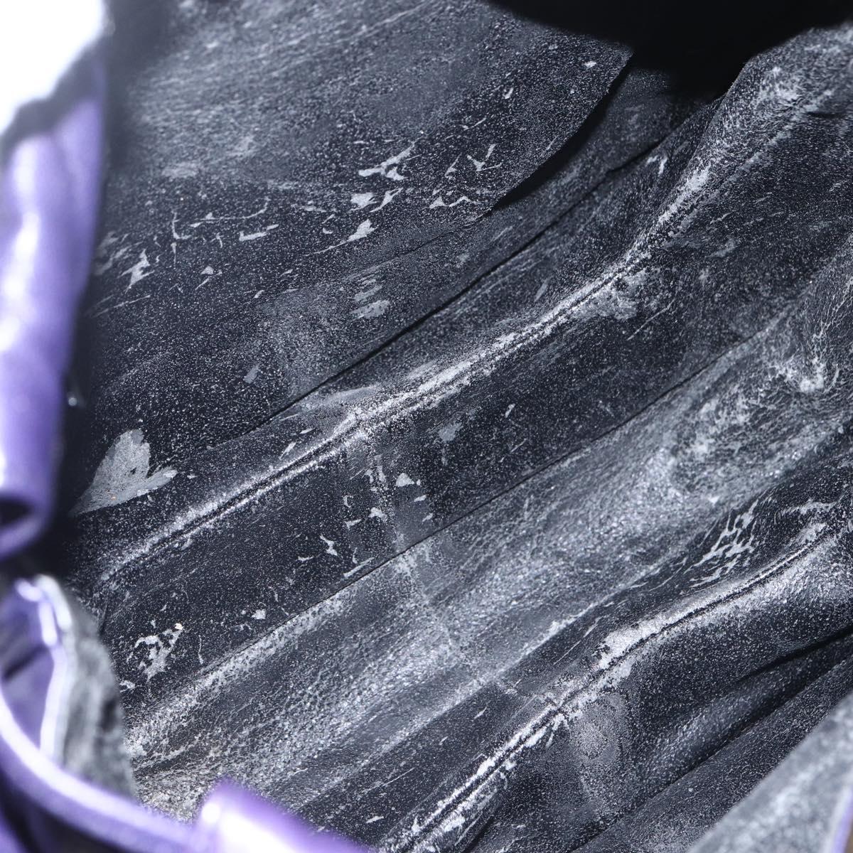 LOEWE Anagram Shoulder Bag Leather Purple Gold Auth mr1586