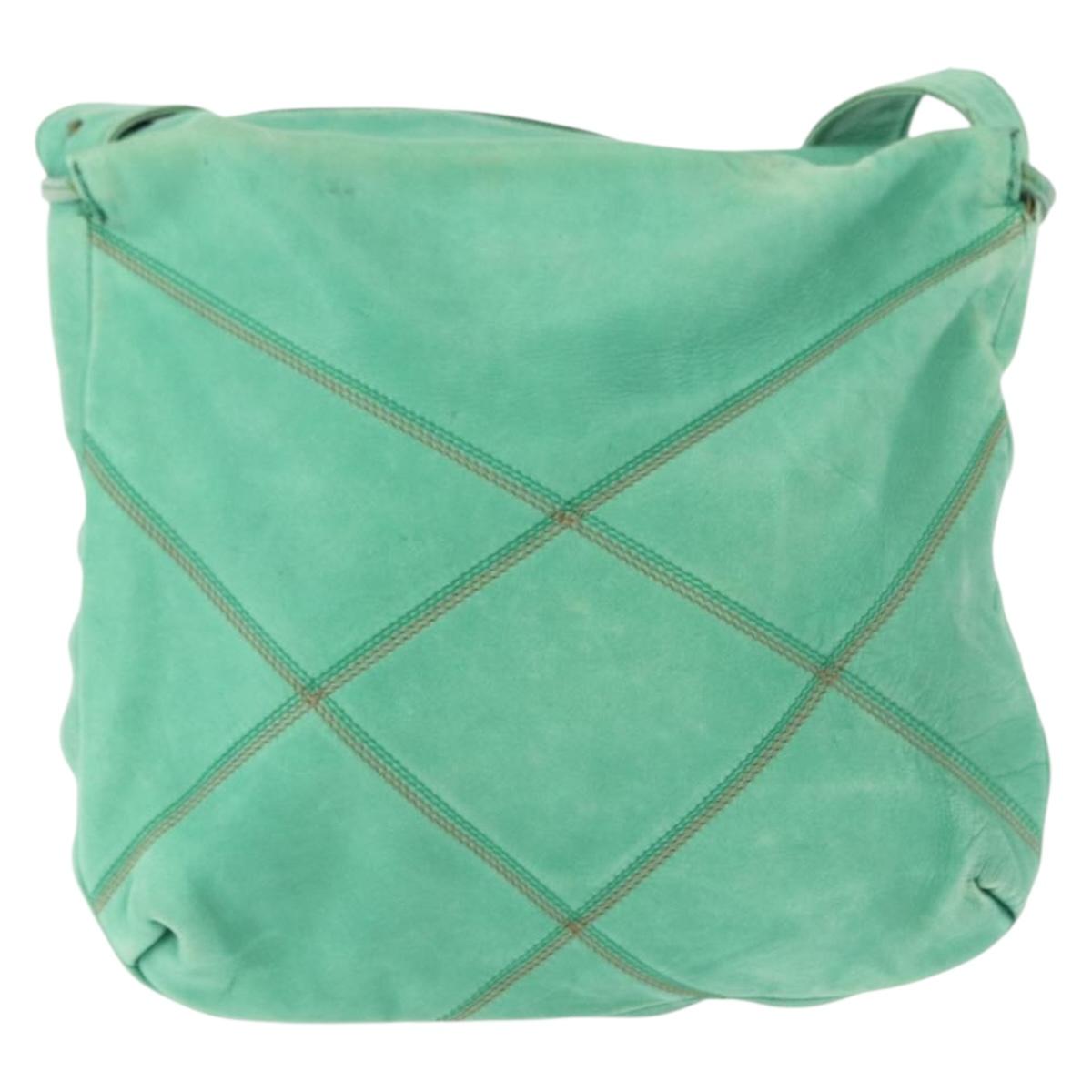 LOEWE Shoulder Bag Leather Green Auth mr1587