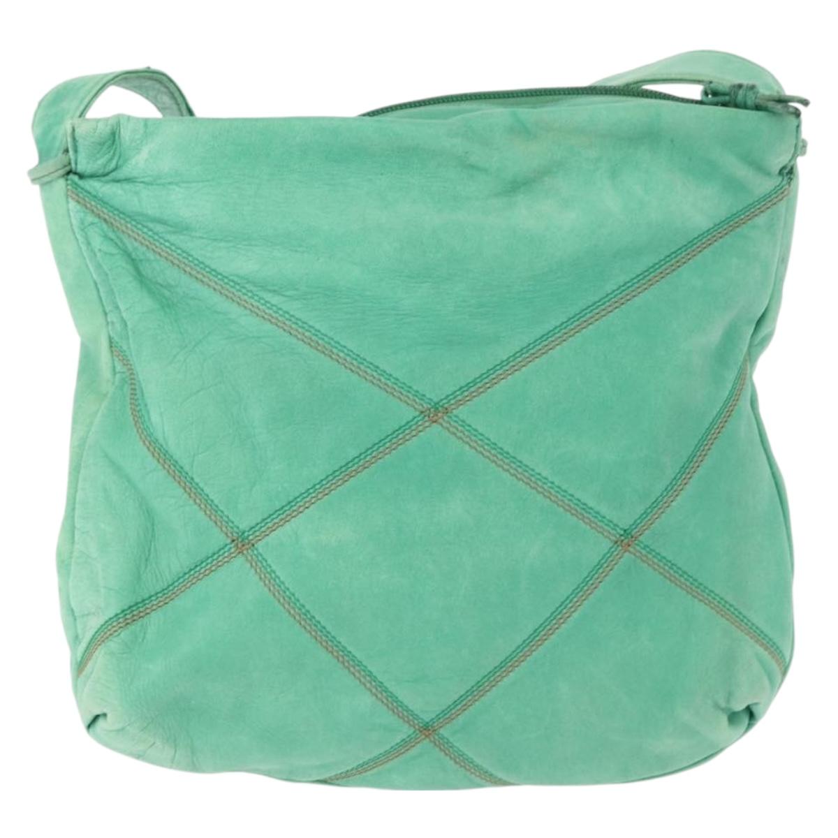 LOEWE Shoulder Bag Leather Green Auth mr1587