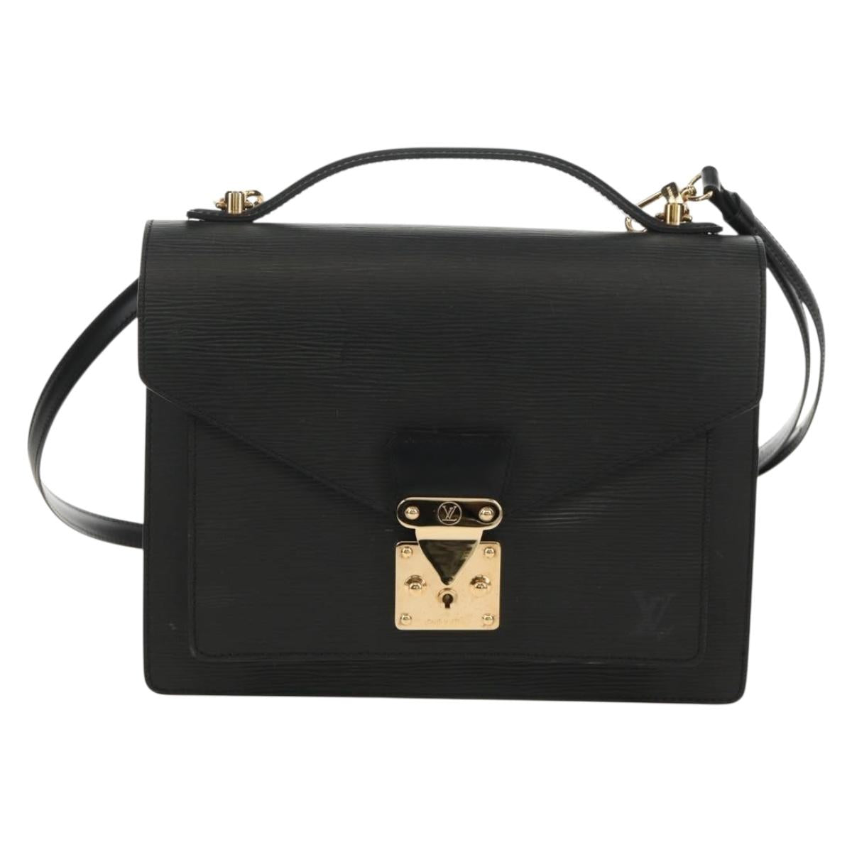 LOUIS VUITTON Epi Monceau 28 Hand Bag Black M52122 LV Auth mr1592V