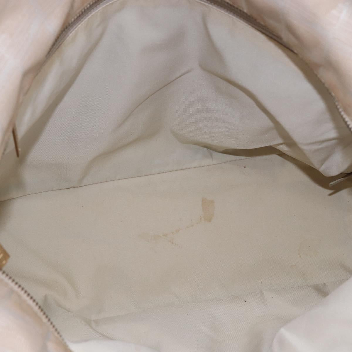 CHANEL New Travel Line Tote Bag Nylon Beige Gold CC Auth mr1594