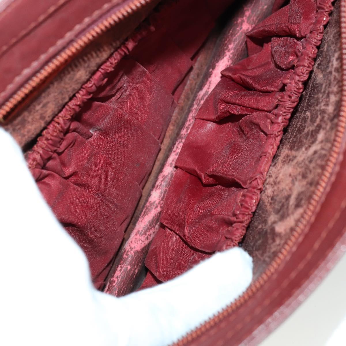 CARTIER Must Line Clutch Bag Leather 2 Set Bordeaux Auth mr1596