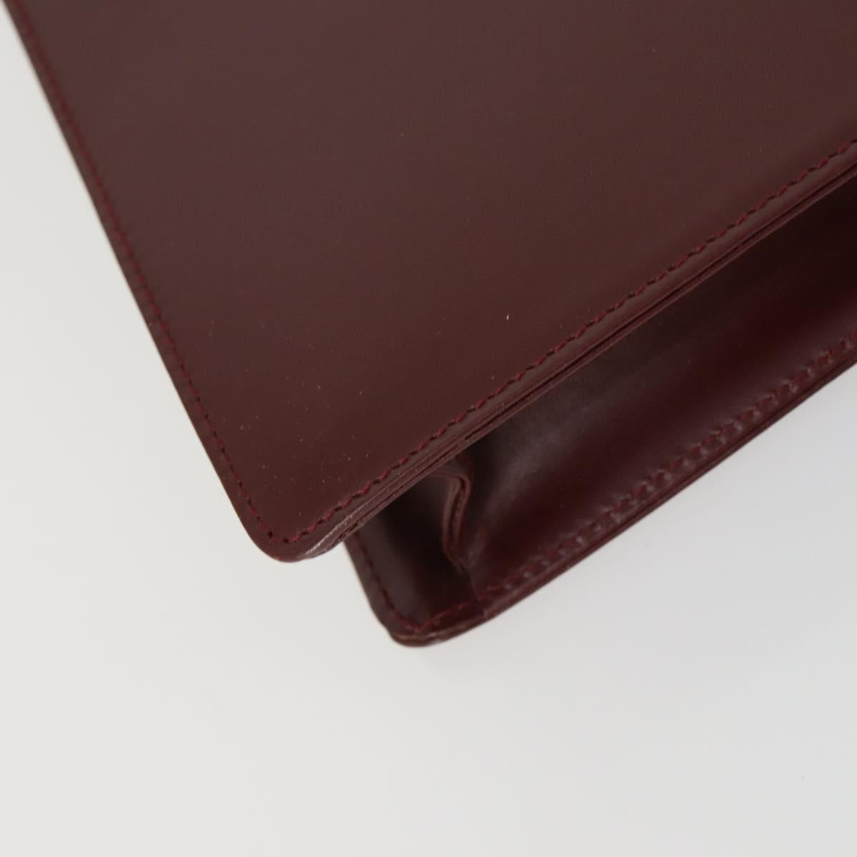 CARTIER Must Line Clutch Bag Leather 2 Set Bordeaux Auth mr1596
