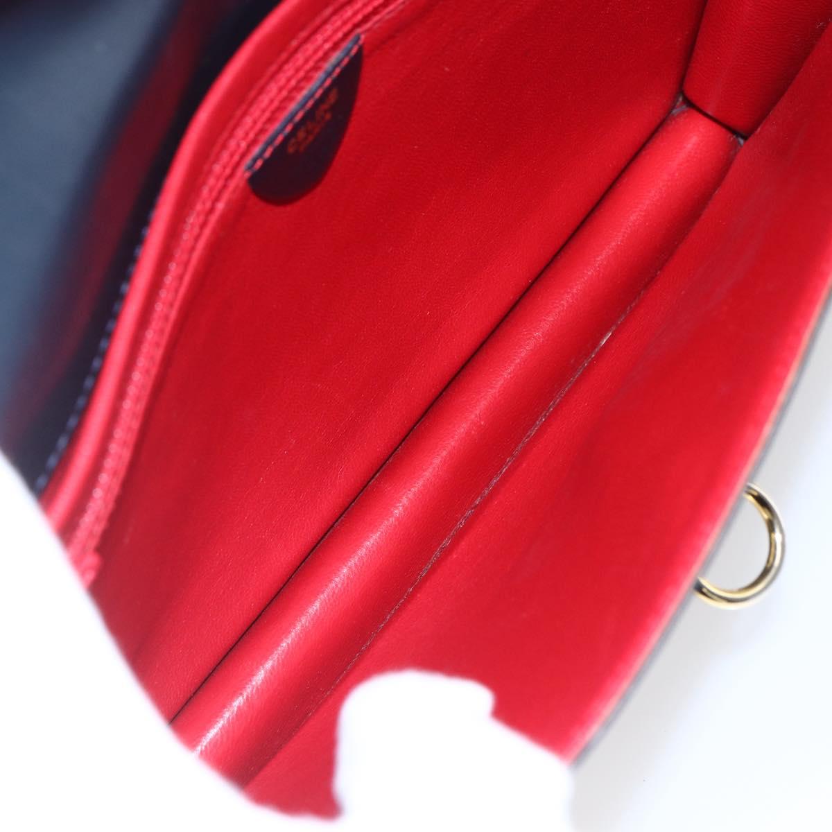 CELINE Clutch Bag Leather Black Gold Auth mr1597