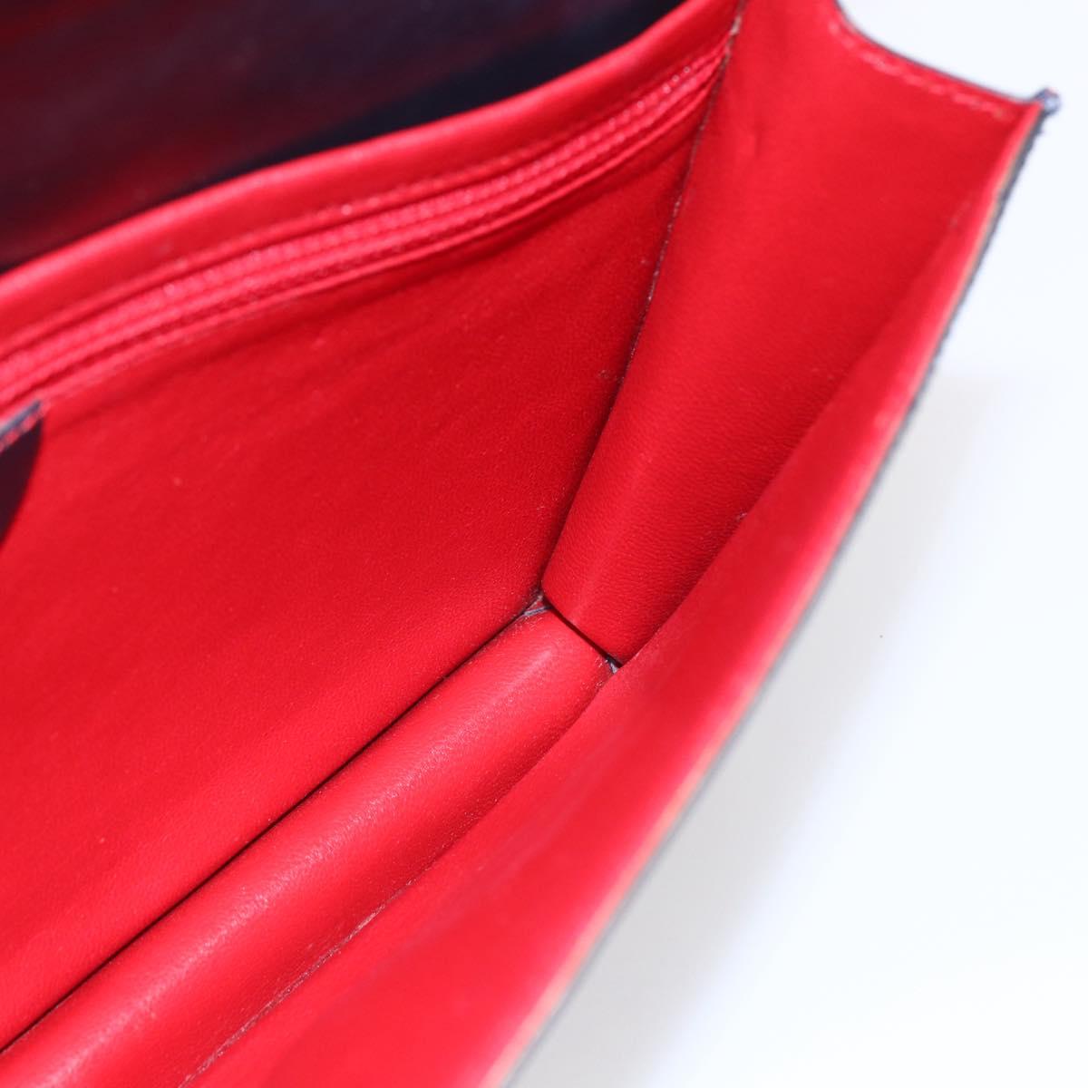 CELINE Clutch Bag Leather Black Gold Auth mr1597