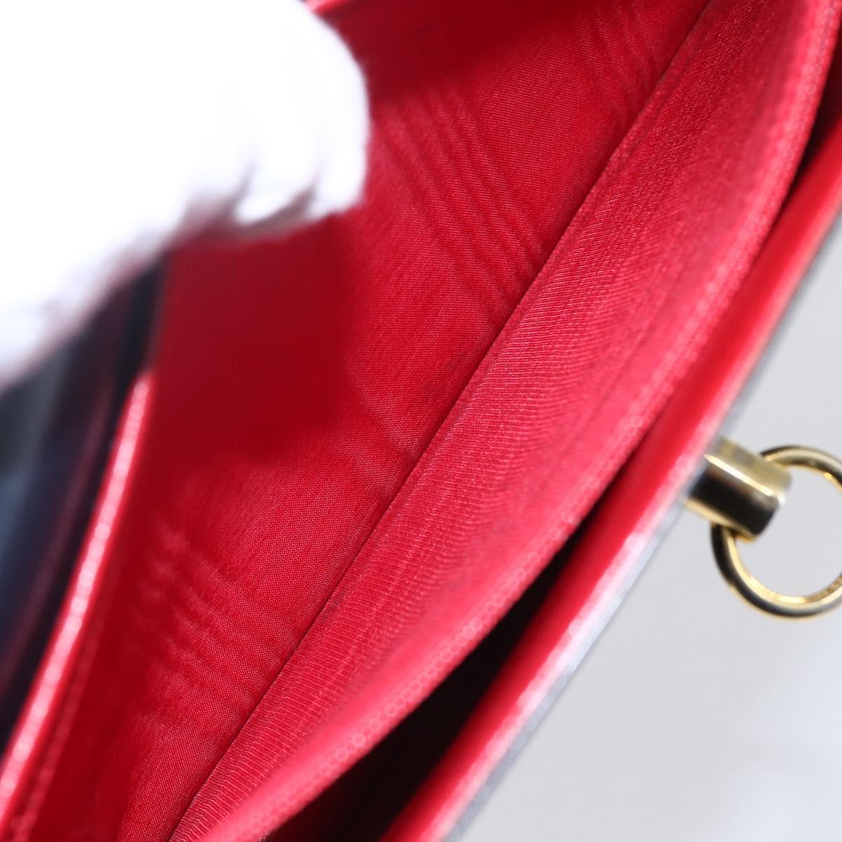 CELINE Clutch Bag Leather Black Gold Auth mr1597