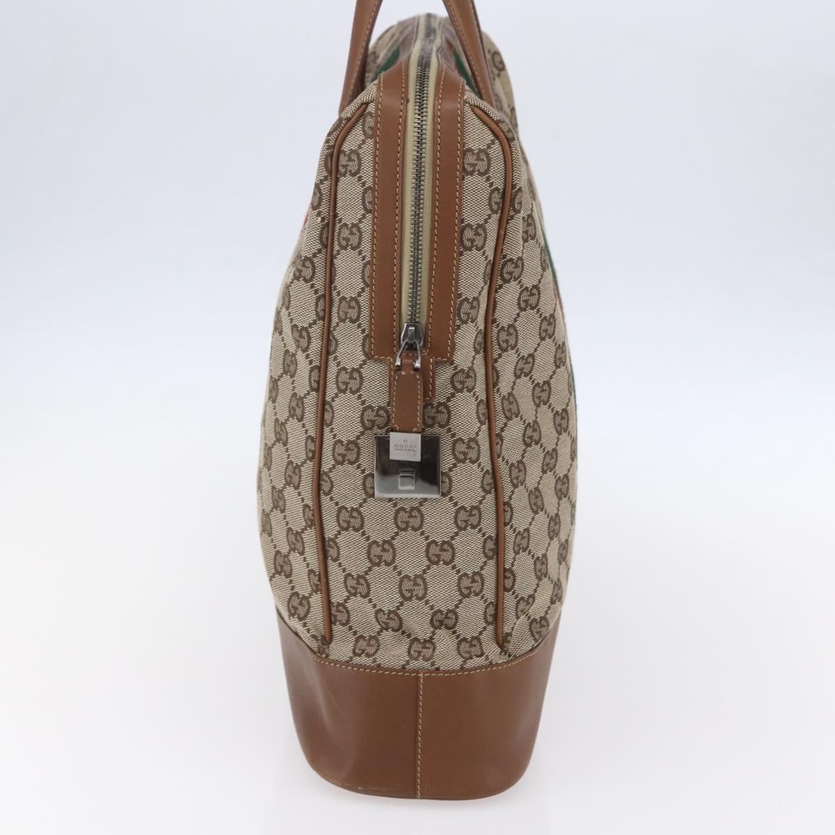 GUCCI GG Canvas Web Sherry Line special edition Hand Bag Beige Gold Auth mr1598