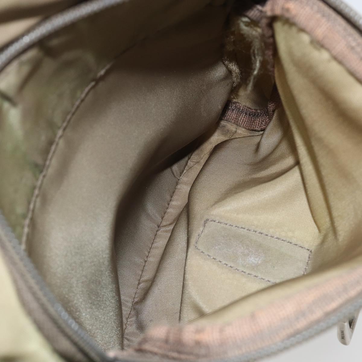 PRADA Shoulder Bag Nylon Khaki Silver Auth mr1600
