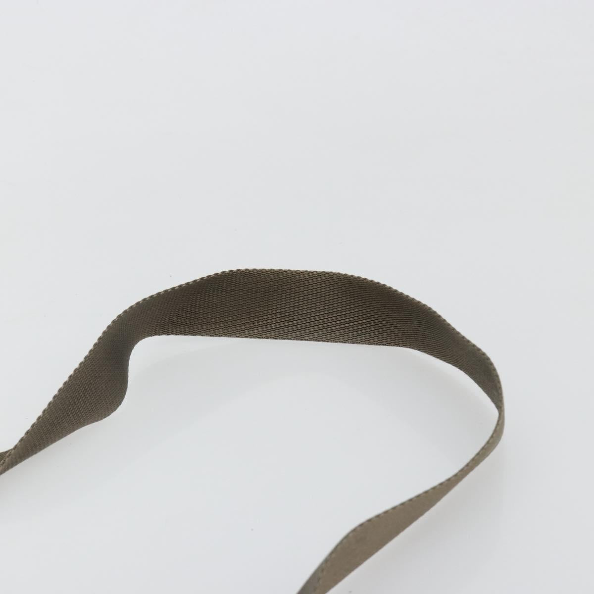 PRADA Shoulder Bag Nylon Khaki Silver Auth mr1600