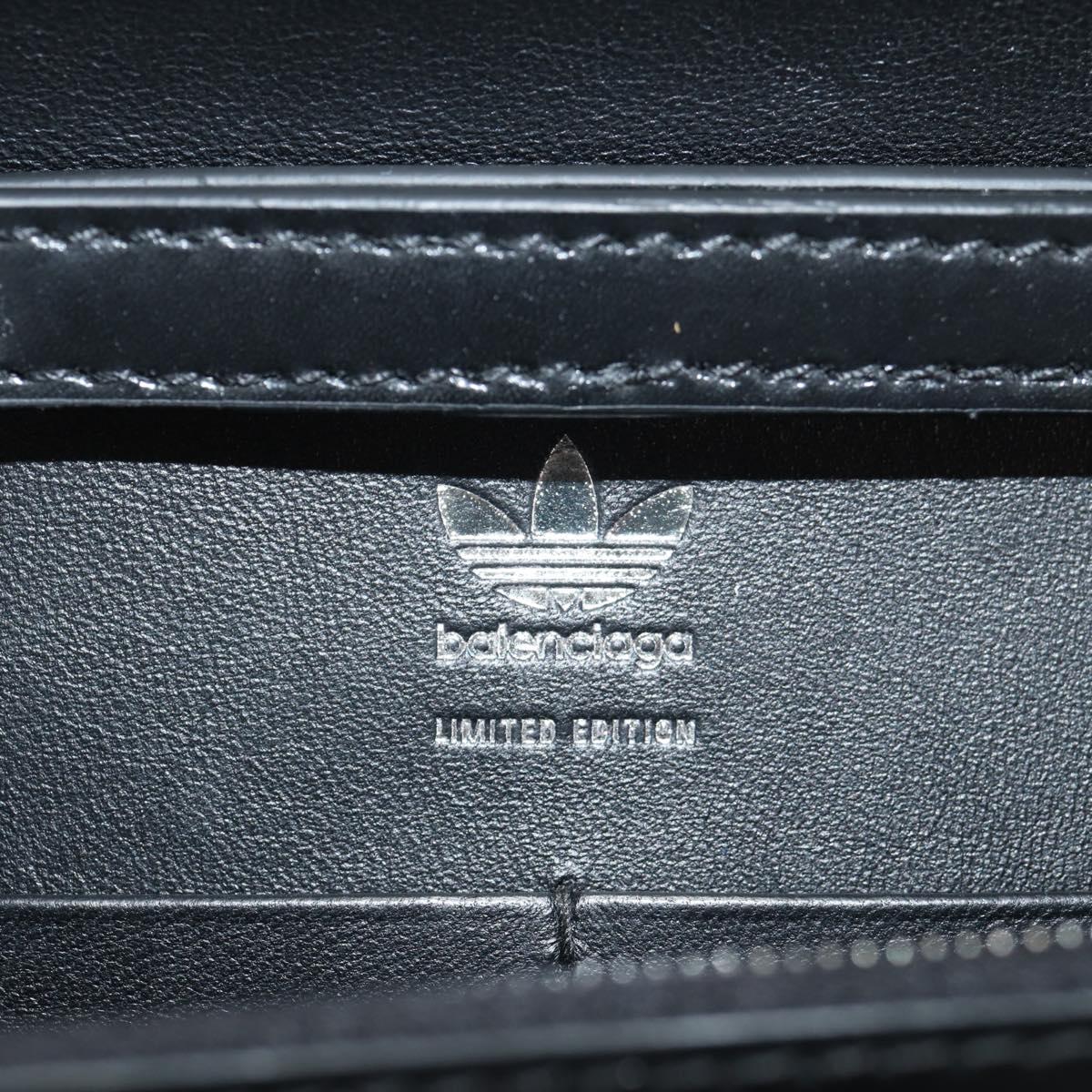 BALENCIAGA Adidas collaboration Chain Bag Leather Black 656050 Auth mr1601M