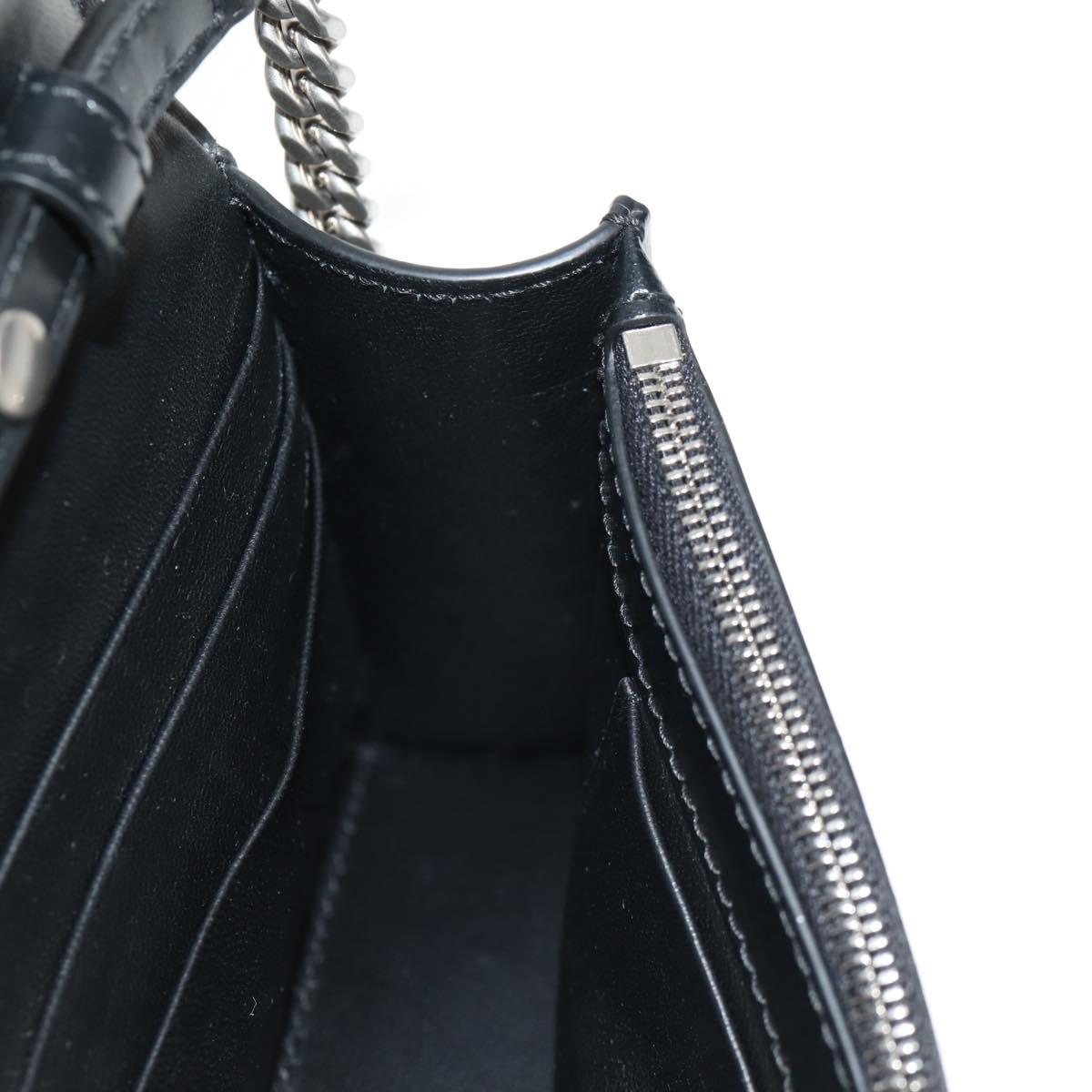 BALENCIAGA Adidas collaboration Chain Bag Leather Black 656050 Auth mr1601M