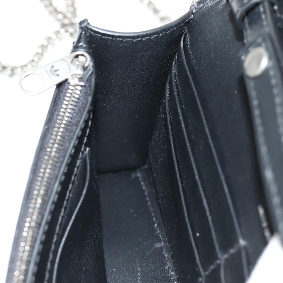 BALENCIAGA Adidas collaboration Chain Bag Leather Black 656050 Auth mr1601M