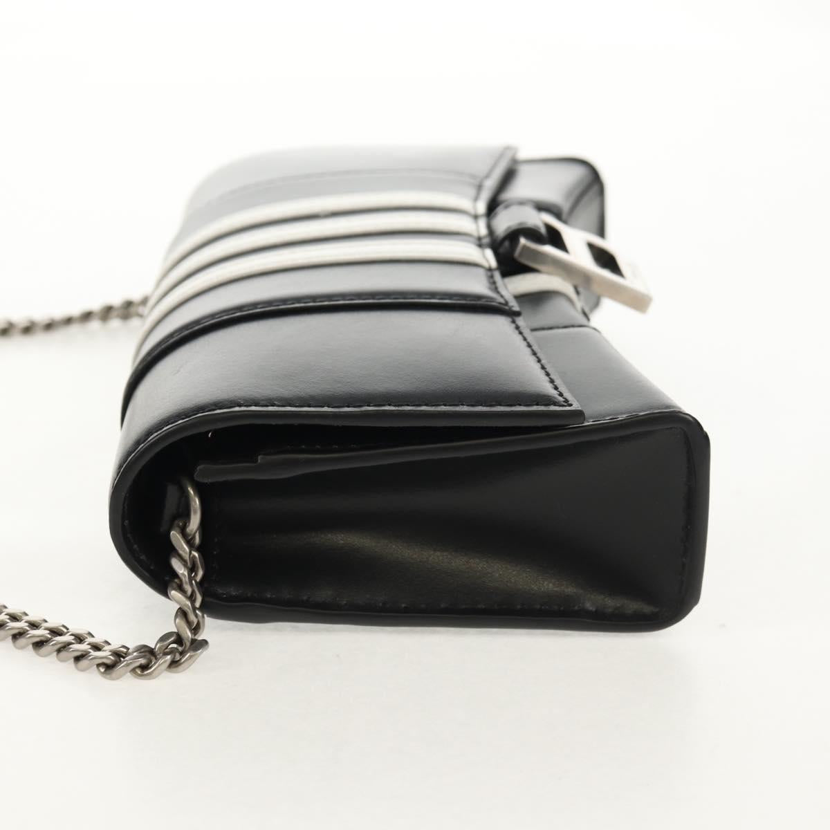 BALENCIAGA Adidas collaboration Chain Bag Leather Black 656050 Auth mr1601M